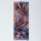 Purple pink leaves glass wall art panel