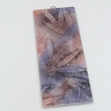 Purple pink leaves glass wall art panel