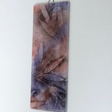 Purple pink leaves glass wall art panel