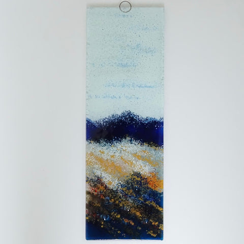 Abstract landscape glass wall art panel