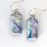 Pastel pink fused glass earrings