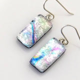 Pastel pink fused glass earrings