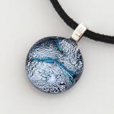 Silver fused dichroic glass pendant
