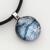 Silver fused dichroic glass pendant