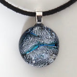 Silver fused dichroic glass pendant