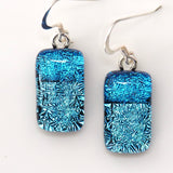 Turquoise and aqua dichroic glass earrings