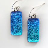 Blue turquoise dichroic glass earrings
