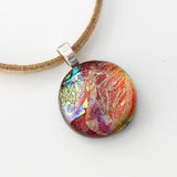 Orange fused dichroic glass pendant