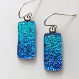 turquoise and blue dichroic glass earrings