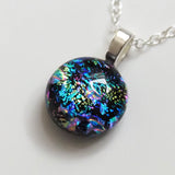 Round fused dichroic glass pendant