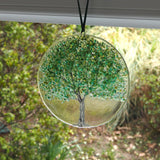 Summer tree fused glass sun-catcher