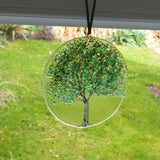 Summer tree fused glass sun-catcher