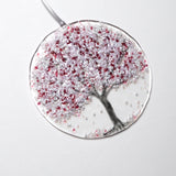Spring cherry blossom tree fused glass sun-catcher