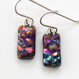 Multicoloured textured glass earrings