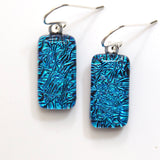 Turquoise blue fused glass earrings