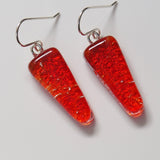 Red fused glass earrings