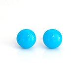 blue art glass stud earrings