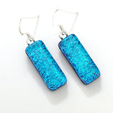Turquoise dichroic glass earrings