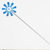 Blue, turquoise and white flower stake