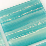 Aqua and silver fused glass drinks coasters - set of 4 - Fired Creations
