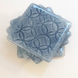 Smoky blue fused glass coasters - Fired Creations
