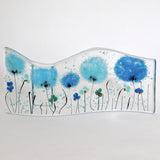 Fused Glass Vase - Turquoise Poppy Fused Glass Bud Vase