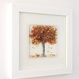 Fused Glass Wall Art - Autumn Tree Framed Glass Art