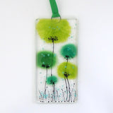 Fused Glass Wall Art - Green Flowers Fused Glass Wall Art Sun-catcher
