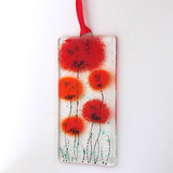 Fused Glass Wall Art - Red Poppy Flowers Fused Glass Wall Art Sun-catcher