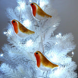 Glass Art - Christmas Robin Tree Decoration