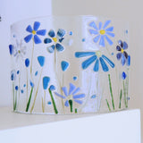 Fused Glass Curve - Blue Flowers - Fired Creations