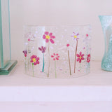 Fused Glass Curve - Pink Flowers - Fired Creations