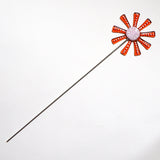 Orange and pink flower stake - Fired Creations