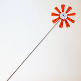 Orange and white flower stake - Fired Creations