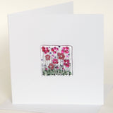 Pink Daisy Flowers Glass Greetings Card