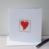 Red Heart Fused Glass Greetings Card