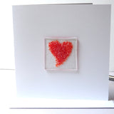 Red Heart Fused Glass Greetings Card