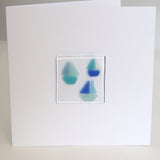 Sailing Boats Fused Glass Greetings Card