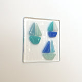 Sailing Boats Fused Glass Greetings Card