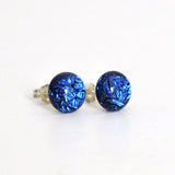 Studs - Blue Sparkle Glass Stud Earrings