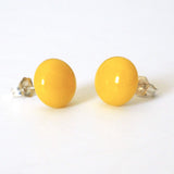 Studs - Bright Yellow Art Glass Stud Earrings