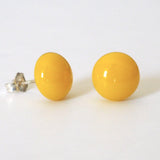 Studs - Bright Yellow Art Glass Stud Earrings