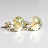 Pale gold fused glass earrings - Fired Creations