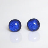 Studs - Royal Blue Fused Glass Stud Earrings