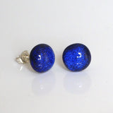 Studs - Royal Blue Fused Glass Stud Earrings