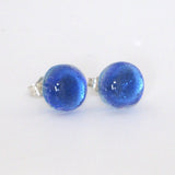 Studs - Sky Blue Dichroic Glass Stud Earrings