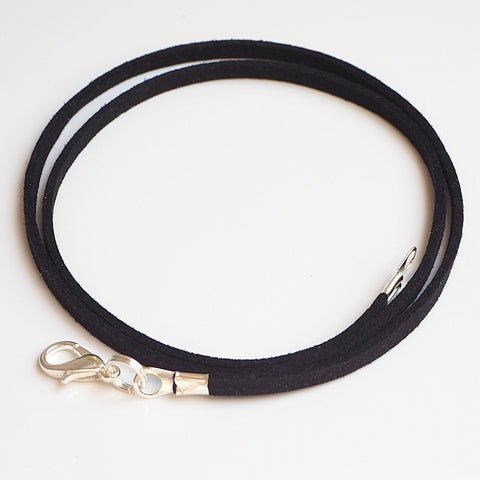 Synthetic suede necklace cord - black - Fired Creations