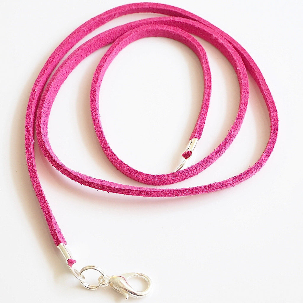 Synthetic suede necklace cord - fuchsia pink - Fired Creations
