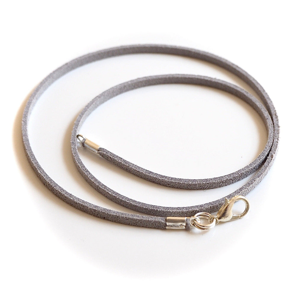 Synthetic suede necklace cord - grey - Fired Creations