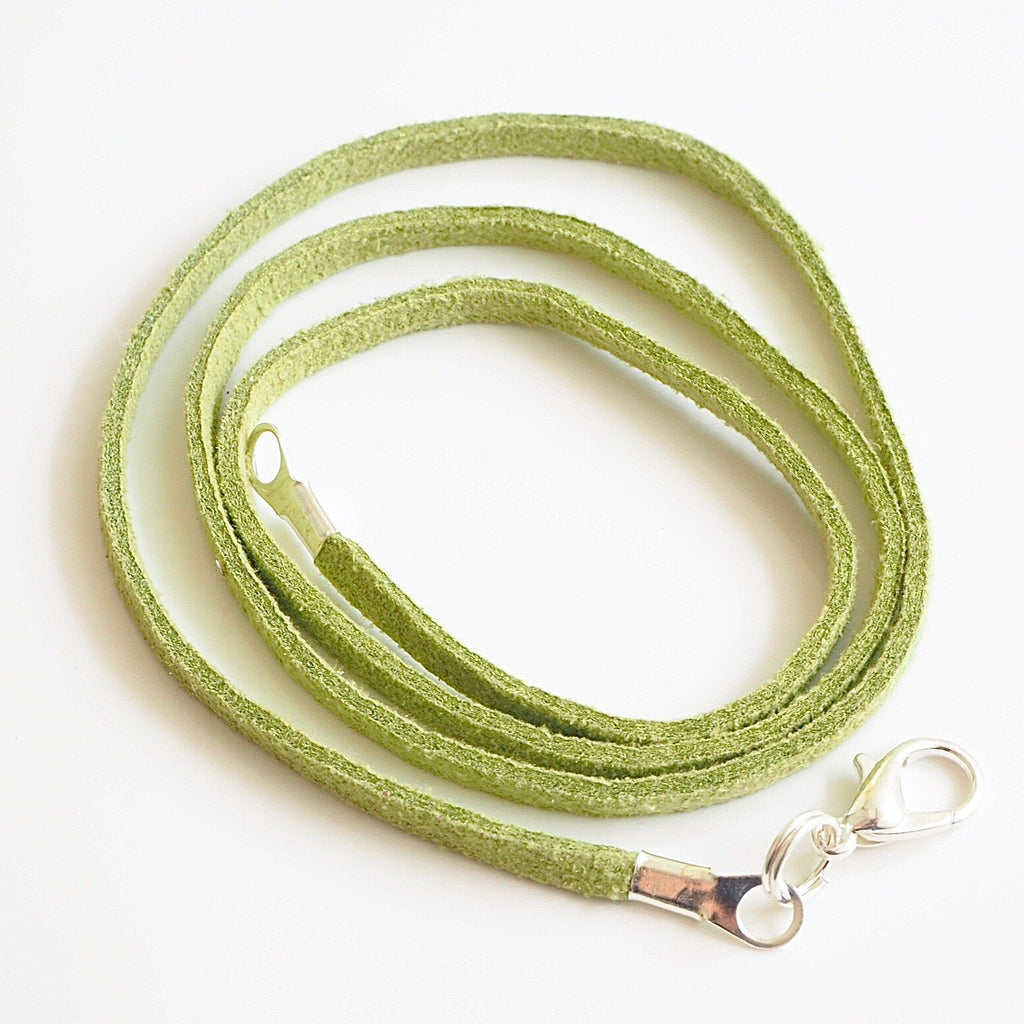 Synthetic suede necklace cord - light green - Fired Creations
